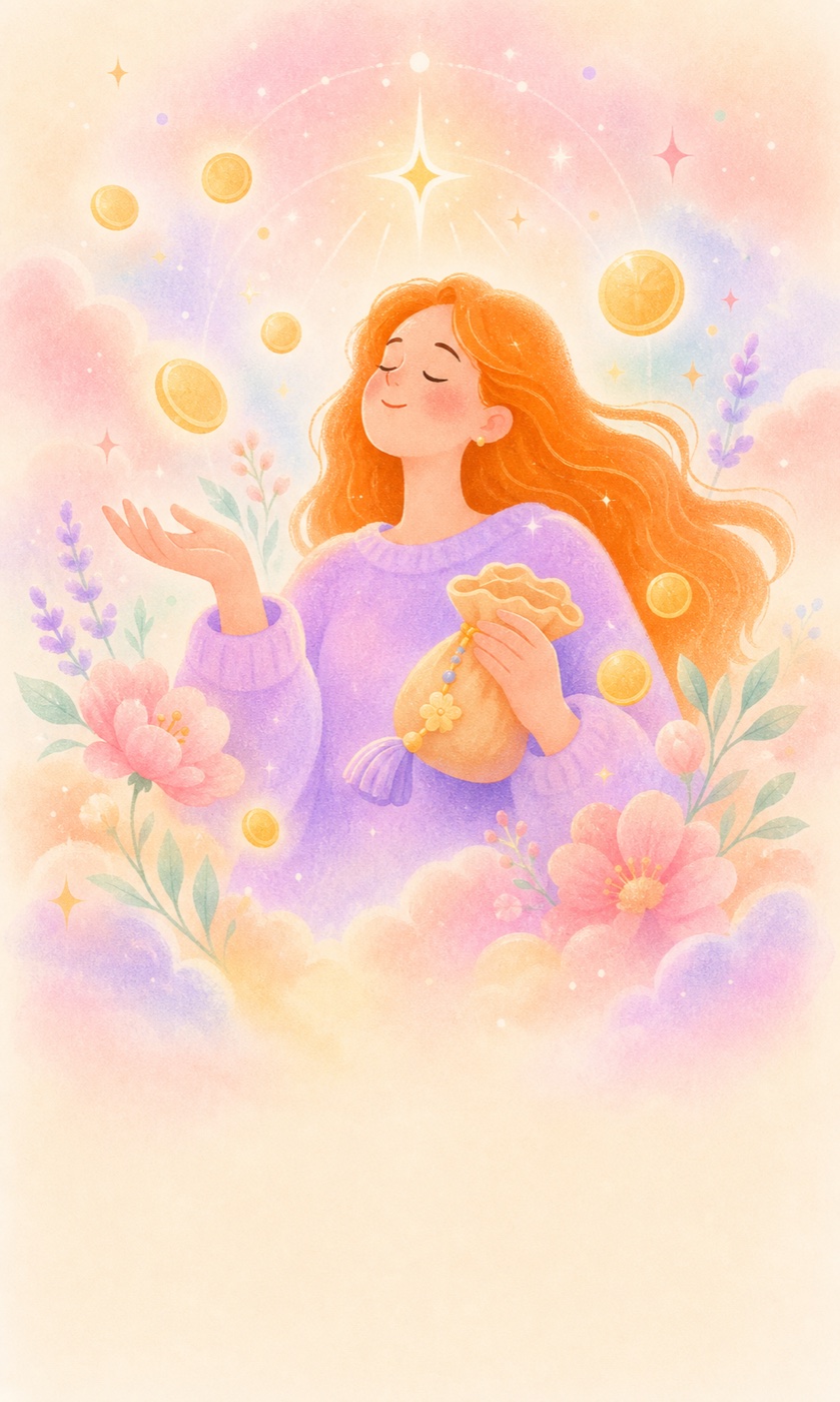 Money Flow manifestation card illustration